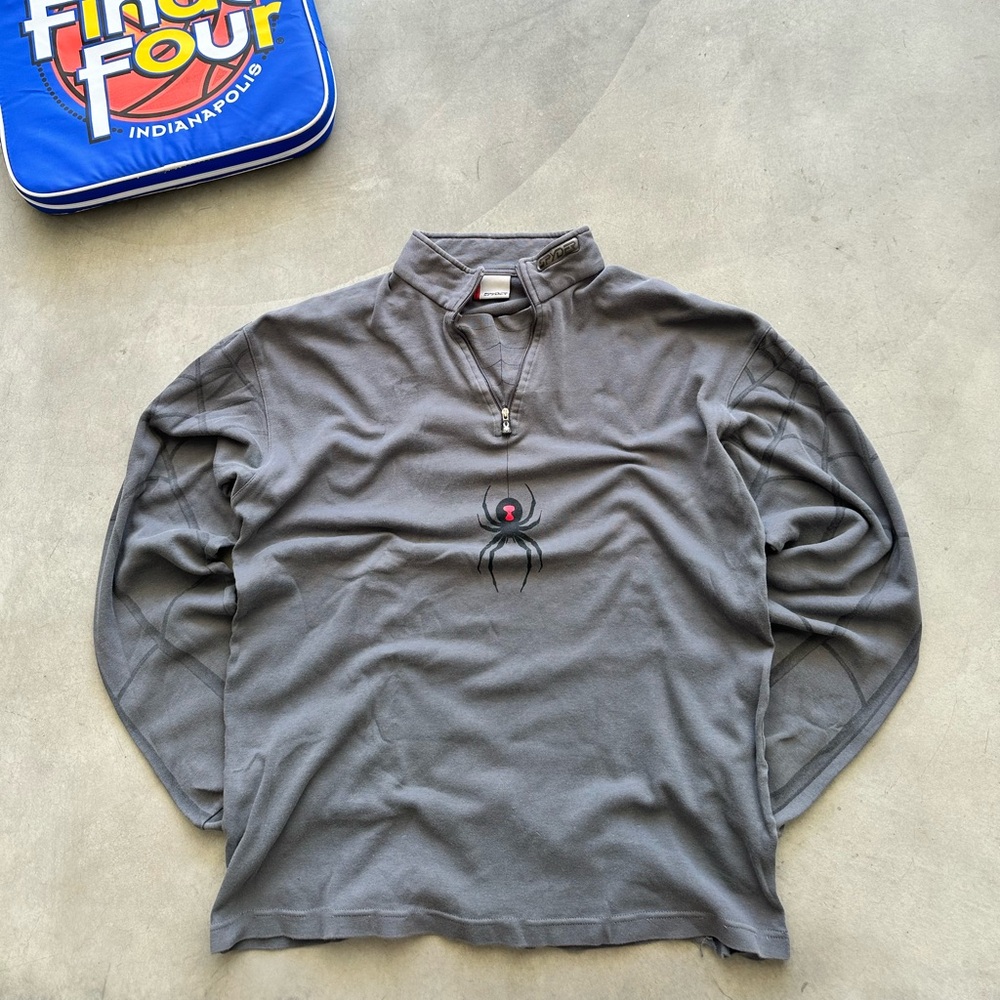 Skater Y2K Spyderco all over print zip up jacket quarter zip